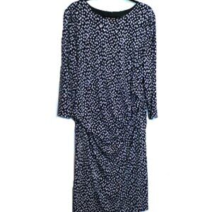 Jersey dress XXL Simply Vera black polka dot midi pensil dress 3/4 sleeve